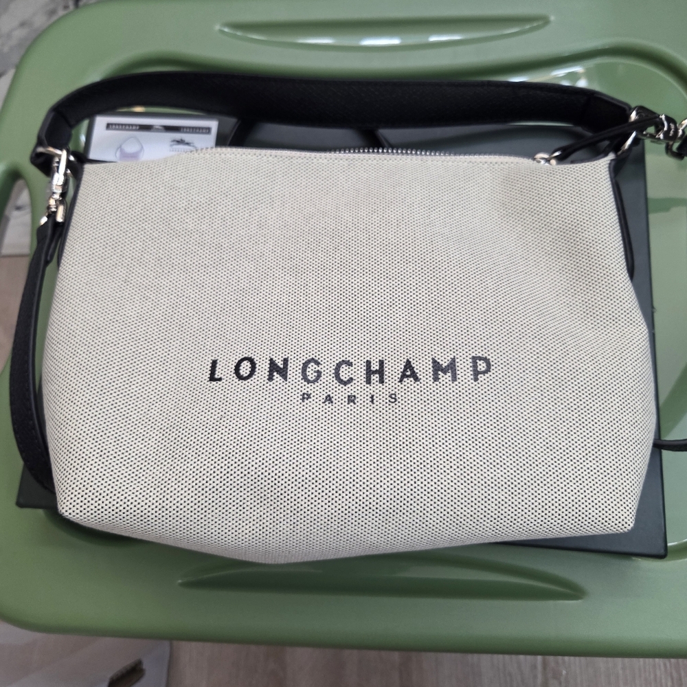 Longchamp Cream and Black Bag